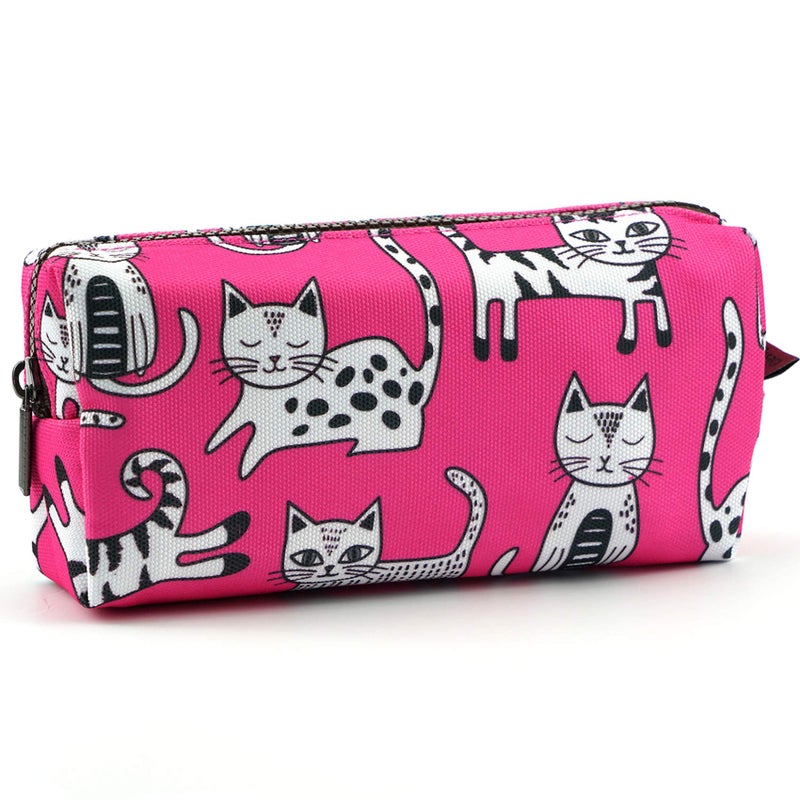 LParkin Pink Cat Pencil Case Makeup Bag Cat Lover Gift Crazy Cat Lady Toiletry Case Pouch Gifts for Teens Cosmetic Bag Kawaii Box Stationary Gadget Bag - Image 1
